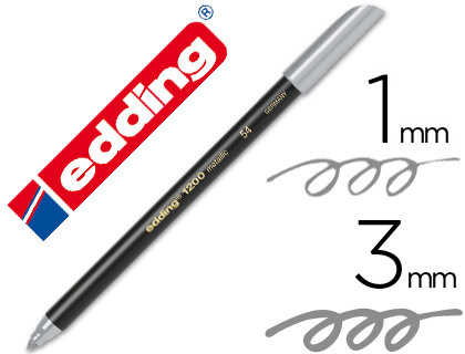 ROTULADOR EDDING PUNTA FIBRA 1200 PLATA N. 54 PUNTA REDONDA 1-3 MM