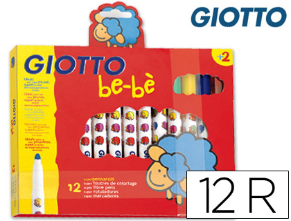 ROTULADOR GIOTTO BEBE -CAJA DE 12 COLORES