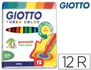 [F416000] ROTULADOR GIOTTO TURBO COLOR CAJA DE 12 COLORES LAVABLES CON PUNTA BLOQUEADA
