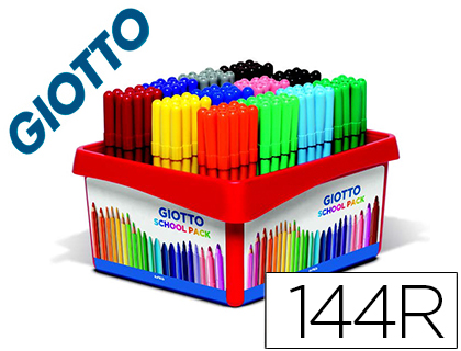 ROTULADOR GIOTTO TURBO COLOR SCHOOL PACK DE 144 UNIDADES 12 COLORES X 12 UNIDADES