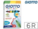 [F453000] ROTULADOR GIOTTO TURBO MAXI CAJA DE 6 COLORES LAVABLES CON PUNTA BLOQUEADA