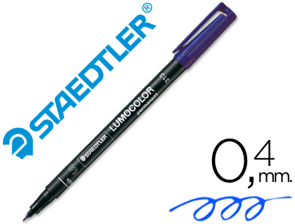ROTULADOR STAEDTLER LUMOCOLOR RETROPROYECCION PUNTA DE FIBRA PERMANENTE 313-3 AZUL PUNTA SUPER FINA REDONDA 0.4 MM