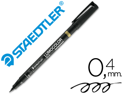 ROTULADOR STAEDTLER LUMOCOLOR RETROPROYECCION PUNTA DE FIBRA PERMANENTE 313-9 NEGRO PUNTA SUPER FINA REDONDA 0.4 MM