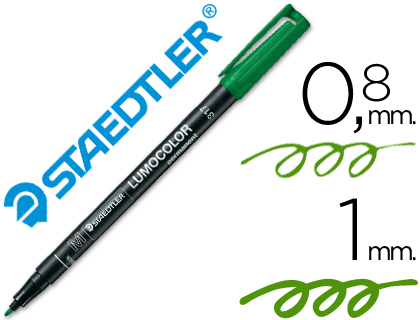 ROTULADOR STAEDTLER LUMOCOLOR RETROPROYECCION PUNTA DE FIBRAPERMANENTE 317-5 VERDE PUNTA MEDIA REDONDA 0.8-1 MM
