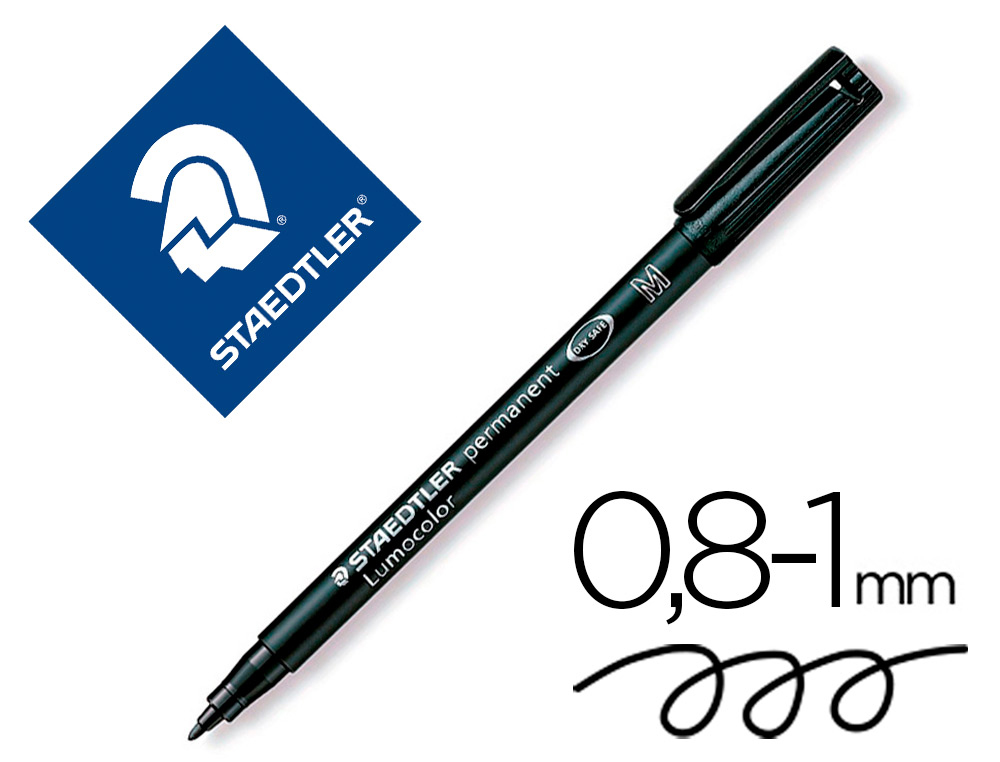 ROTULADOR STAEDTLER LUMOCOLOR RETROPROYECCION PUNTA DE FIBRAPERMANENTE 317-9 NEGRO PUNTA MEDIA REDONDA 0.8-1 MM