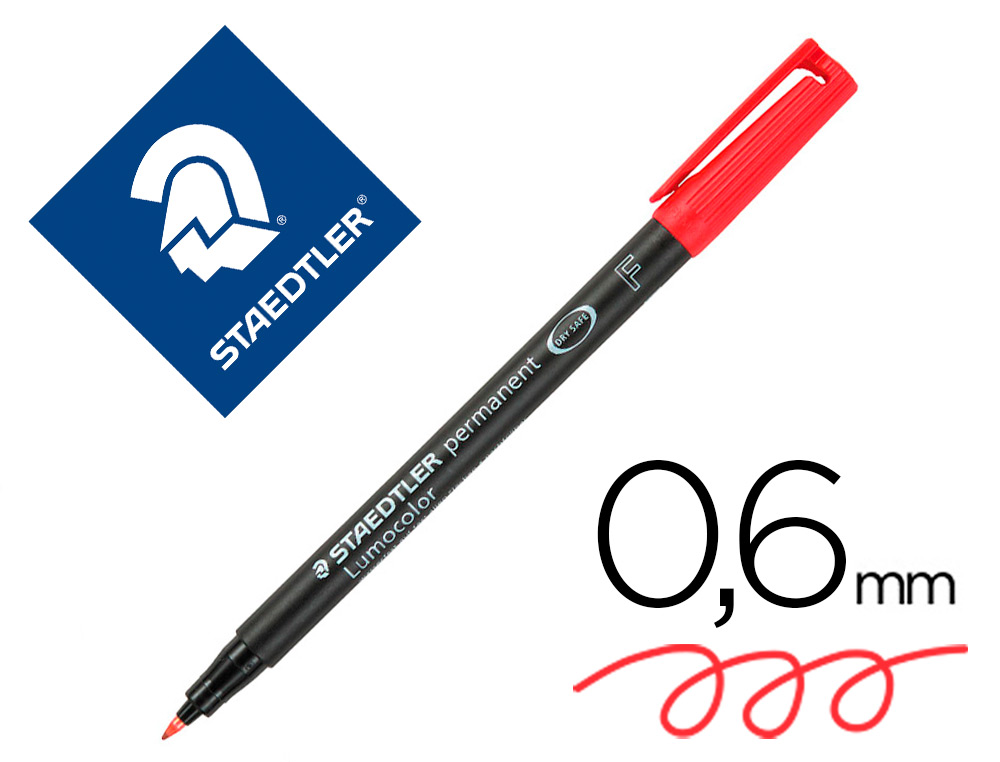 ROTULADOR STAEDTLER LUMOCOLOR RETROPROYECCION PUNTA DE FIBRAPERMANENTE 318-2 ROJO PUNTA FINA REDONDA 0.6 MM