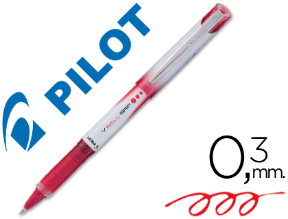 ROTULADOR PILOT ROLLER V-BALL GRIP ROJO 0.5 MM