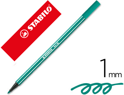 ROTULADOR STABILO ACUARELABLE PEN 68 VERDE ESMERALDA PUNTA GRUESA 1MM
