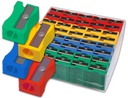 [80.664] SACAPUNTAS LIDERPAPEL PLASTICO 1 USO CAJA DE 120 UNIDADES COLORES SURTIDOS
