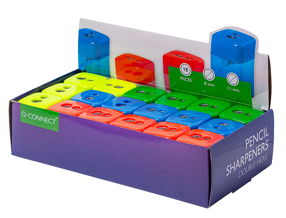 SACAPUNTAS Q-CONNECT METALICO 2 USOS CON DEPOSITO