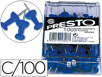 SEÑALIZADOR DE PLANOS Q-CONNECT AZUL CAJA DE 100 UNIDADES