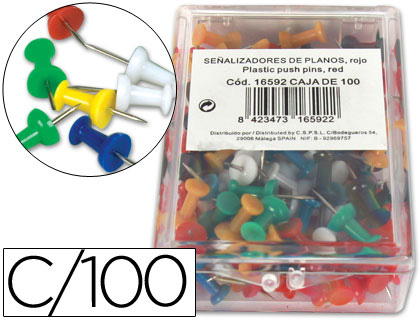 SEÑALIZADOR DE PLANOS Q-CONNECT CAJA DE 100 UNIDADES COLORES SURTIDOS