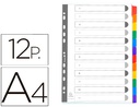 [2312E] SEPARADOR EXACOMPTA CARTULINA JUEGO DE 12 SEPARADORES DIN A4 MULTITALADRO COLOR BLANCO