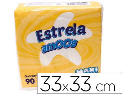 SERVILLETA CELULOSA AMOOS 33X33 CM 2 CAPAS PAQUETE DE 90 UNIDADES