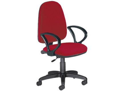 SILLA ROCADA CON BRAZOS COLOR BURDEOS DIAMETRO BASE 610 MM RESPALDO DE 490 MM X 420 MM