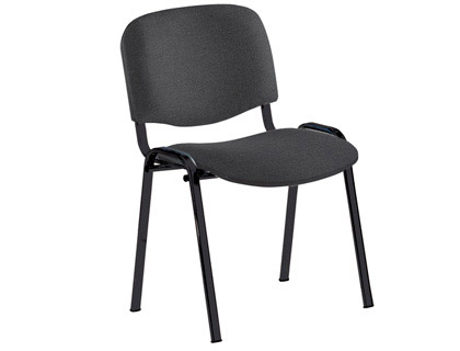 SILLA ROCADA CONFIDENTE ESTRUCTURA METALICA TAPIZADA EN TELA IGNIFUGA NEGRA 57X81X48 CM