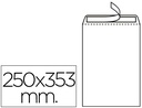 [SB35] SOBRE LIDERPAPEL BOLSA N.10 BLANCO FOLIO PROLONGADO 250X353MM TIRA DE SILICONA CAJA DE 250 UNIDADES