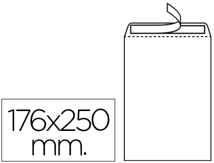 SOBRE LIDERPAPEL BOLSA N.15 BLANCO B5 176X250 MM TIRA DE SILICONA CAJA DE 500 UNIDADES