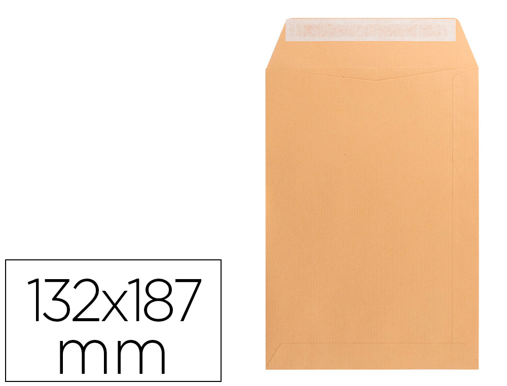 SOBRE LIDERPAPEL BOLSA N.4 KRAFT SALARIOS 132X187 MM TIRA DE SILICONA CAJA DE 500 UNIDADES
