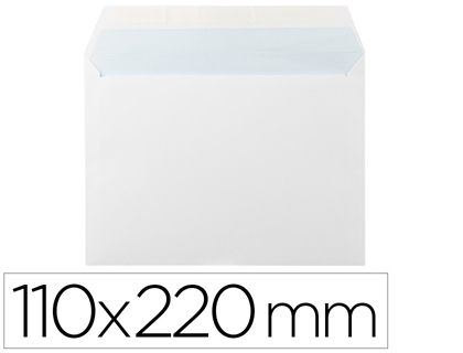 SOBRE LIDERPAPEL N 3 BLANCO DIN AMERICANO VENTANA DERECHA 110X220 MM TIRA DE SILICONA PAQUETE DE 25 UNIDADES
