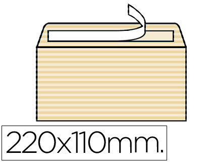 SOBRE LIDERPAPEL VERJURADO AHUESADO 120 GR TIRA SILICONA 110X220MM CAJA DE 250 UNIDADES