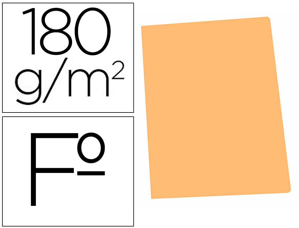 SUBCARPETA CARTULINA GIO FOLIO NARANJA PASTEL 180 G/M2