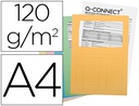 [KF15249] SUBCARPETA CARTULINA Q-CONNECT DIN A4 COLORES SURTIDOS CON VENTANA TRANSPARENTE 120G/M2 PAQUETE DE 25 UNIDADES