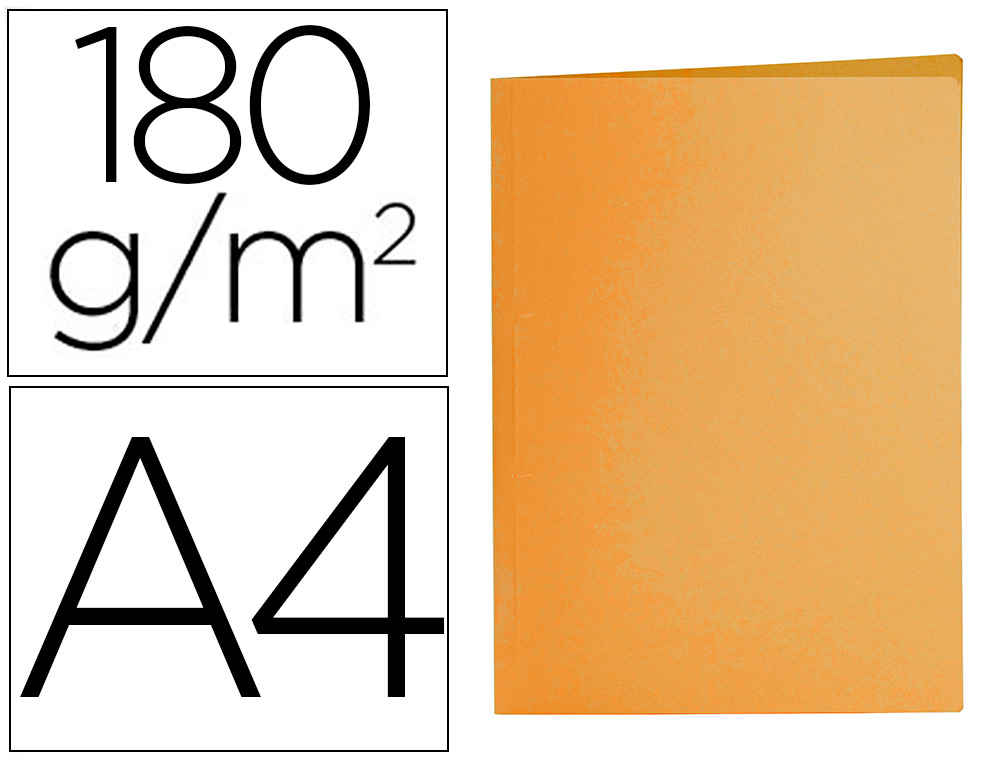 SUBCARPETA LIDERPAPEL A4 NARANJA INTENSO 180G/M2