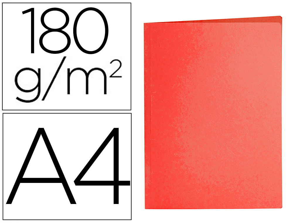 SUBCARPETA LIDERPAPEL DIN A4 ROJO INTENSO 180G/M2