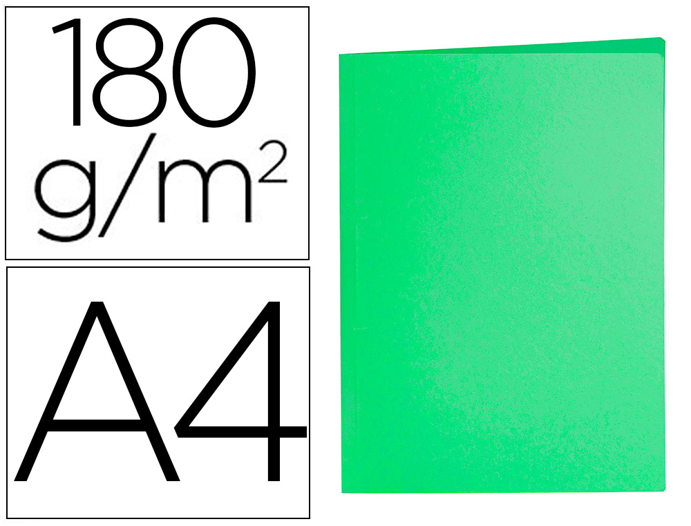 SUBCARPETA LIDERPAPEL DIN A4 VERDE INTENSO 180G/M2