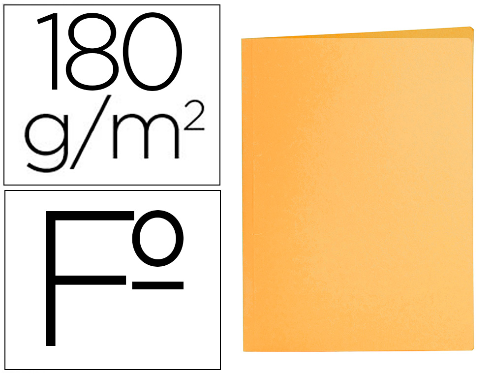 SUBCARPETA LIDERPAPEL FOLIO NARANJA INTENSO 180G/M2