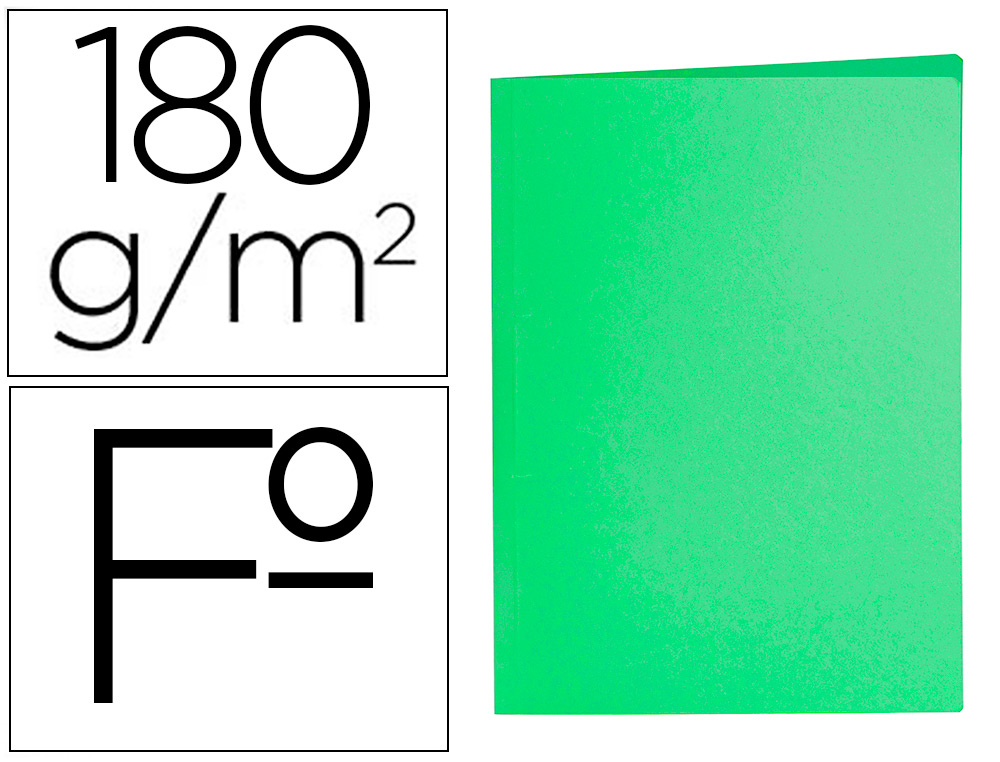 SUBCARPETA LIDERPAPEL FOLIO VERDE INTENSO 180G/M2