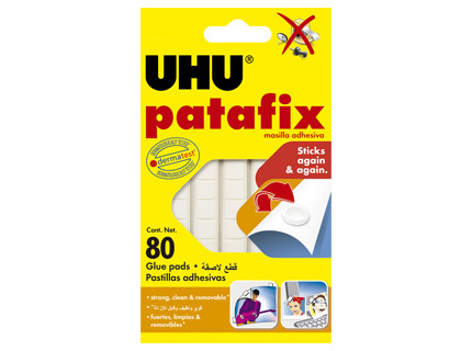 SUJETACOSA UHU PATAFIX BLISTER DE 80 UNIDADES