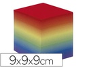 [236003Q] TACO PAPEL QUO VADIS ENCOLADO COLORES ARCO IRIS 680 HOJAS 100% RECICLADO 90X90X90 MM 90 GR
