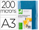 [KF32159] TAPA DE ENCUADERNACION Q-CONNECT PVC DIN A3 INCOLORA 200 MC CAJA DE 100 UNIDADES