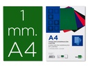 [TE04] TAPA ENCUADERNACION LIDERPAPEL CARTON A4 1MM VERDE PAQUETE DE 50 UNIDADES