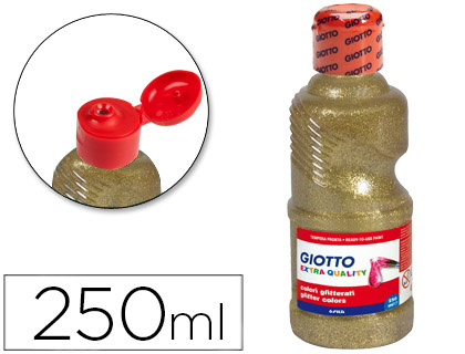 TEMPERA ESCOLAR GIOTTO PURPURINA GLITTER 250 ML ORO