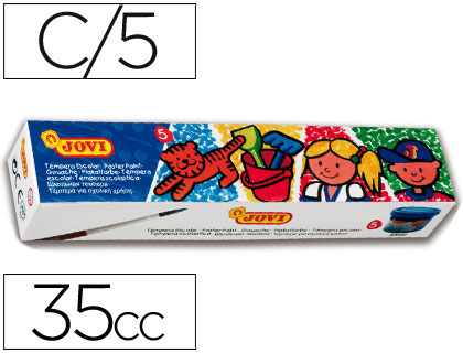 TEMPERA JOVI 35 ML CAJA DE 5 COLORES SURTIDOS
