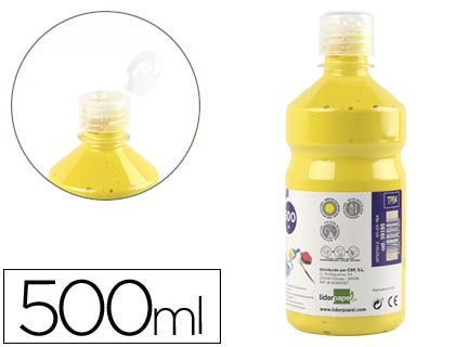 TEMPERA LIQUIDA LIDERPAPEL ESCOLAR 500 ML AMARILLO
