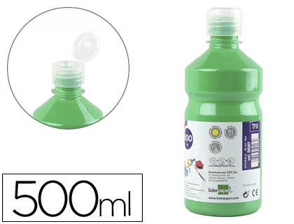 TEMPERA LIQUIDA LIDERPAPEL ESCOLAR 500 ML VERDE