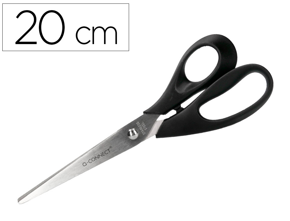 TIJERA OFICINA Q-CONNECT INOXIDABLE 8\" 20 CM EN BLISTER