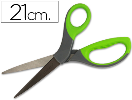 TIJERA Q-CONNECT MANGO CAUCHO 8\" 21 CM BLISTER