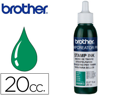TINTA BROTHER PARA SELLOS AUTOMATICOS COLOR VERDE BOTE DE 20 CC