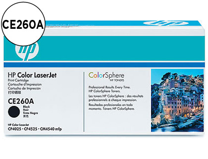 TONER HP COLOR LASERJET CP4025/CP4525 -CE260A- NEGRO 8.500 PAGS