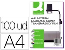 [KF26066] TRANSPARENCIA Q-CONNECT DIN A4 KF26066 PARA FOTOCOPIADORA TRATADA DOS CARAS CAJA DE 100 HOJAS