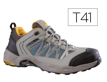 ZAPATOS DE SEGURIDAD DELTAPLUS TREK DE PIEL SERRAJE PUNTERA Y SUELA COMPOSITE GRIS TALLA 41