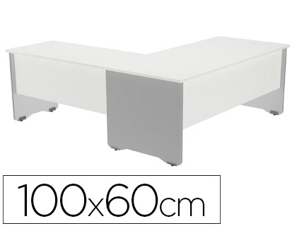 ALA PARA MESA ROCADA SERIE WORK 100X60 CM ACABADO AN04 GRIS/BLANCO