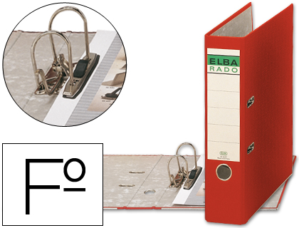ARCHIVADOR DE PALANCA ELBA CARTON FORRADO FOLIO ROJO LOMO DE 80 MM RADO CHIC