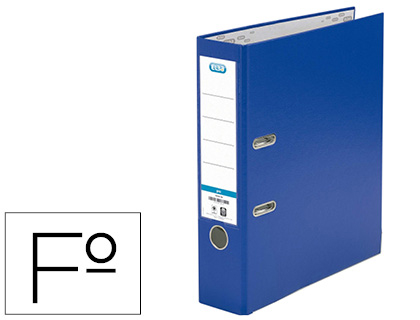 ARCHIVADOR DE PALANCA ELBA CARTON FORRADO PVC CON RADO TOP FOLIO LOMO 80 MM AZUL