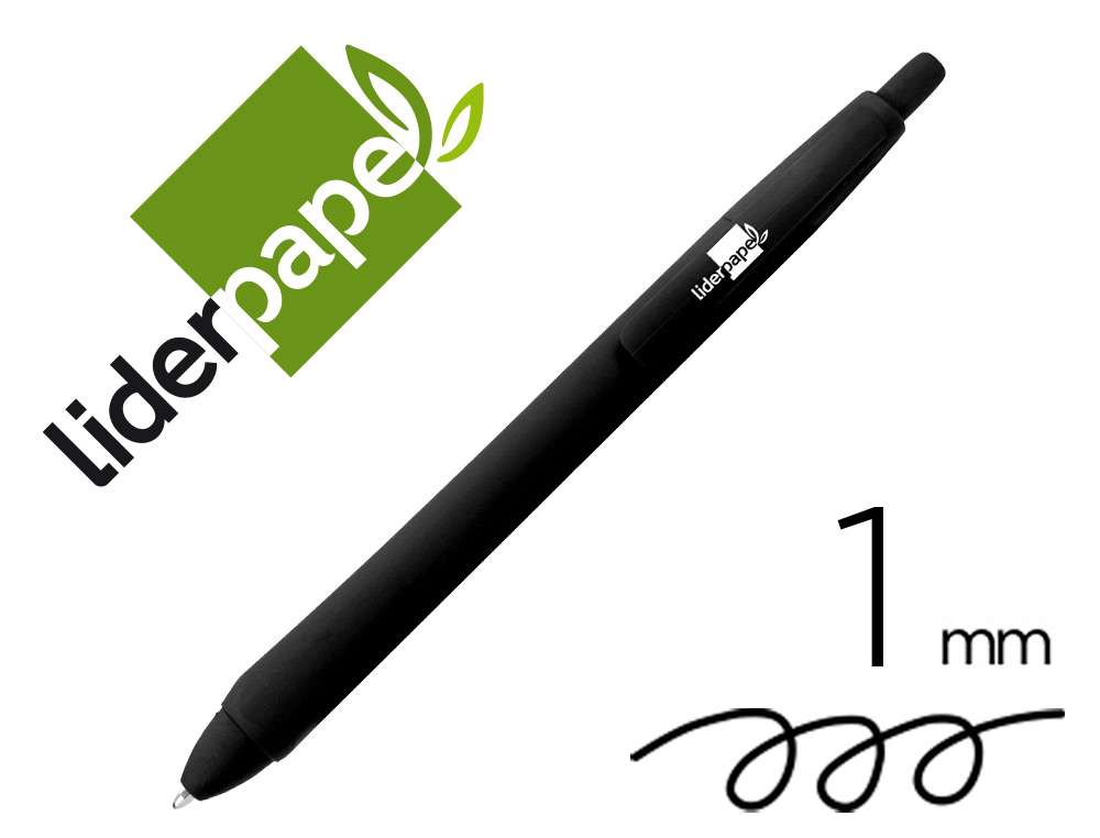 BOLIGRAFO LIDERPAPEL GUMMY TOUCH RETRACTIL 1,0 MM TINTA NEGRA